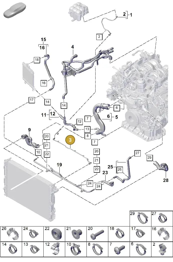 PAB121081C — Porsche Cayenne Coupe (2023-2023) diagram p60105340, position 3