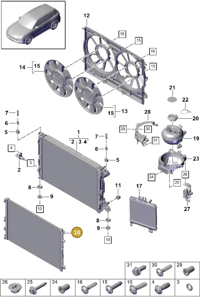 PAB121146A — Porsche Cayenne (2017-2023) diagram p51105050, position 18+52