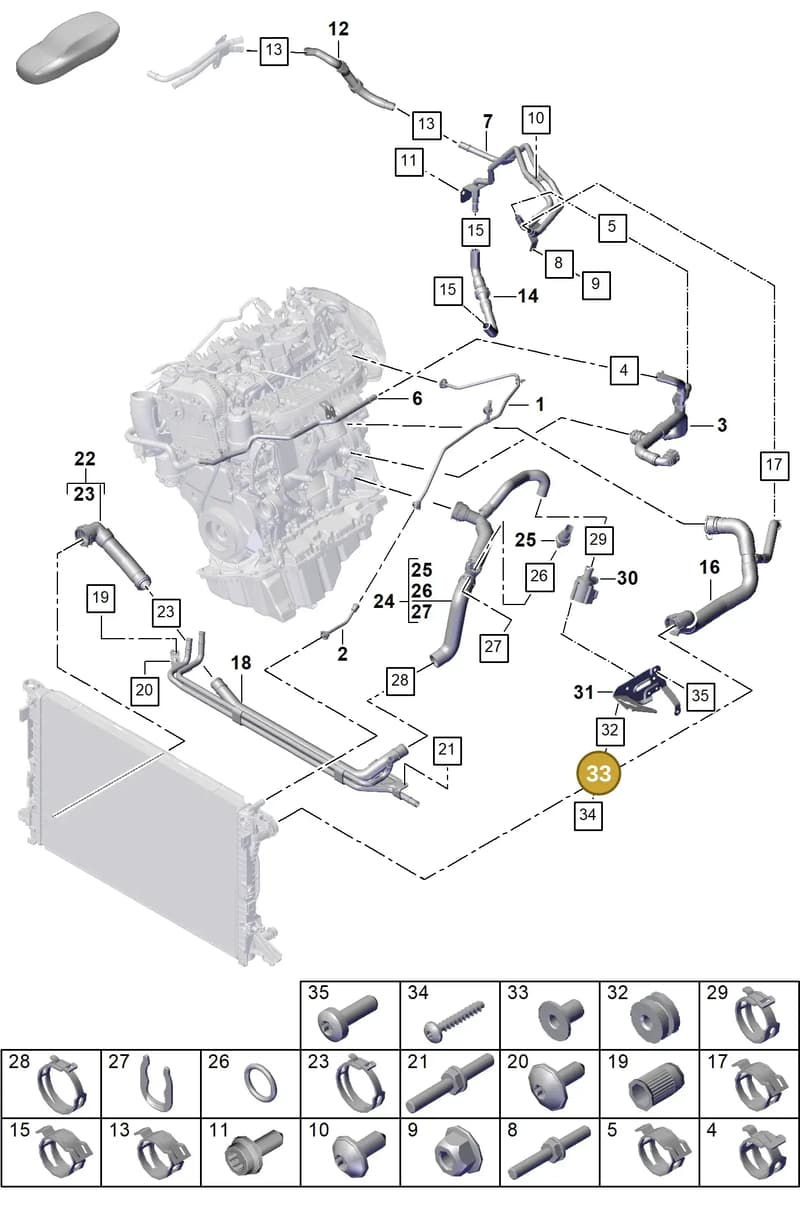 PAB121199 — Porsche Cayenne Coupe (2023-2023) diagram p60105300, position 33