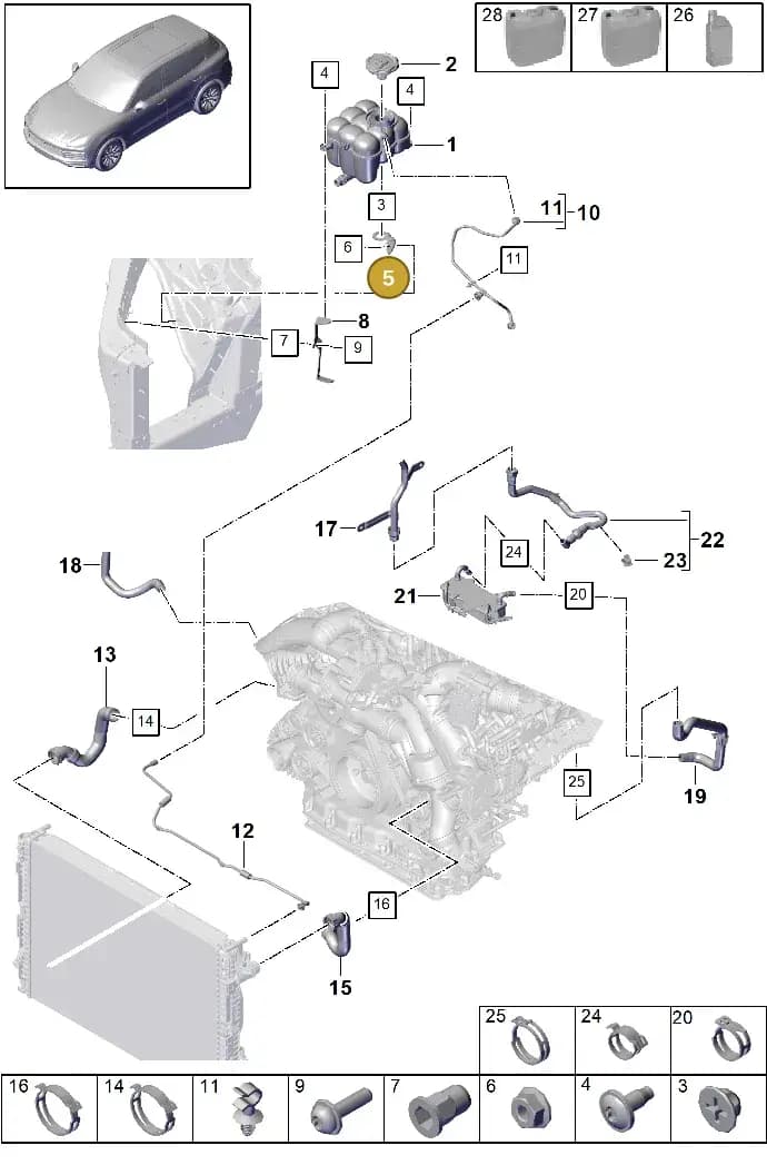 PAB12123200 — Porsche Cayenne (2017-2023) diagram p51105070, position 5