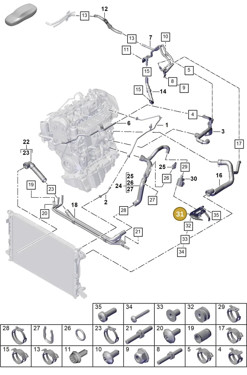 PAB121240M — Porsche Cayenne Coupe (2023-2023) diagram p60105300, position 31