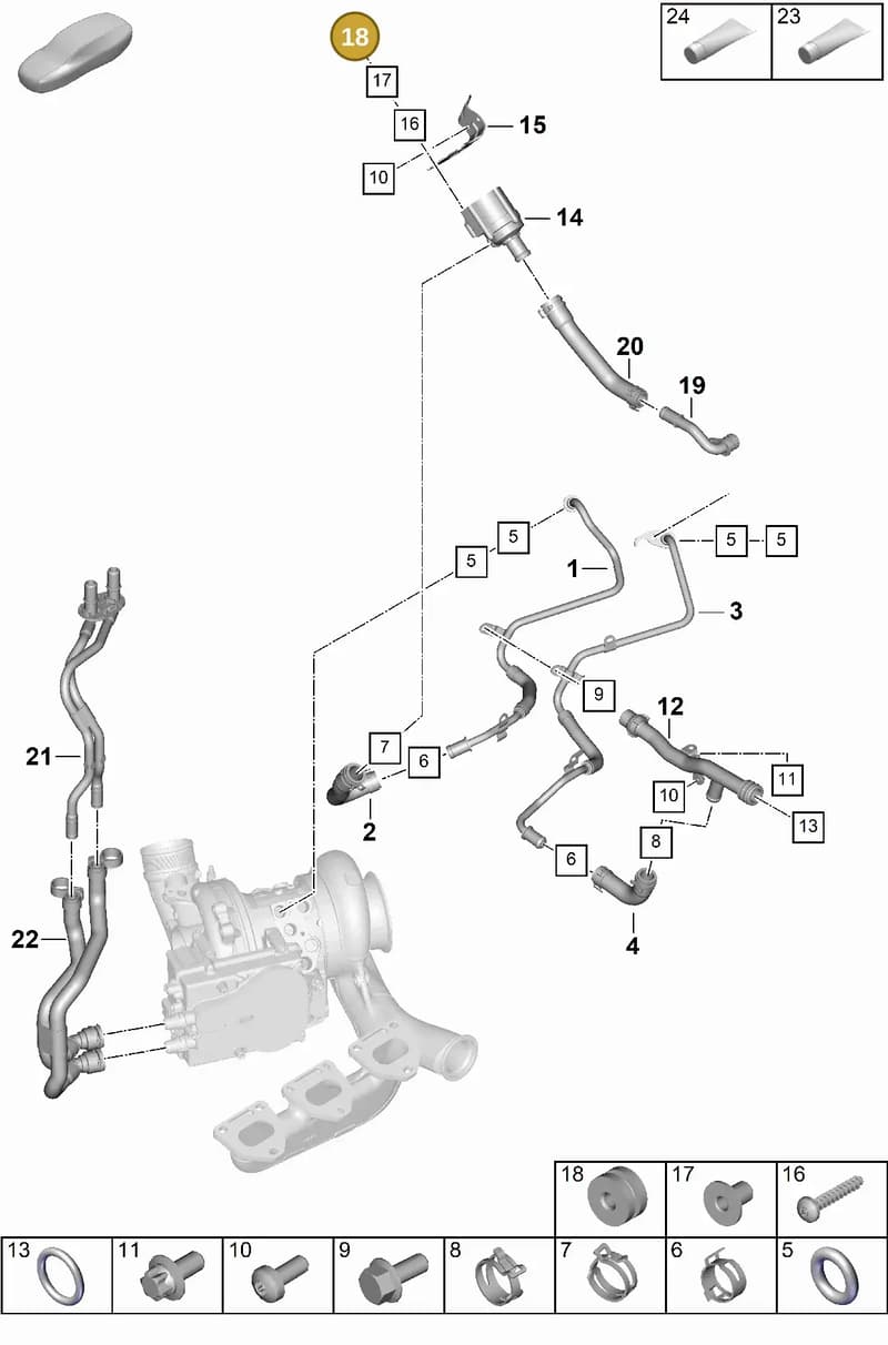 PAB121275 — Porsche 911 (2024-2025) diagram p63202110, position 18