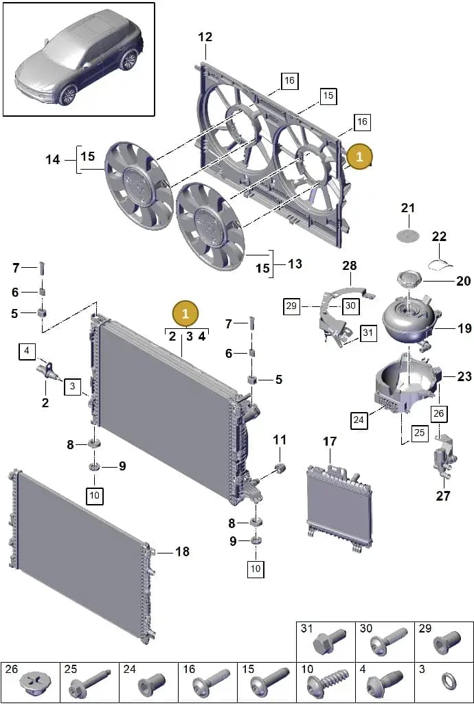 PAB121403A — Porsche Cayenne (2017-2023) diagram p51105050, position 1