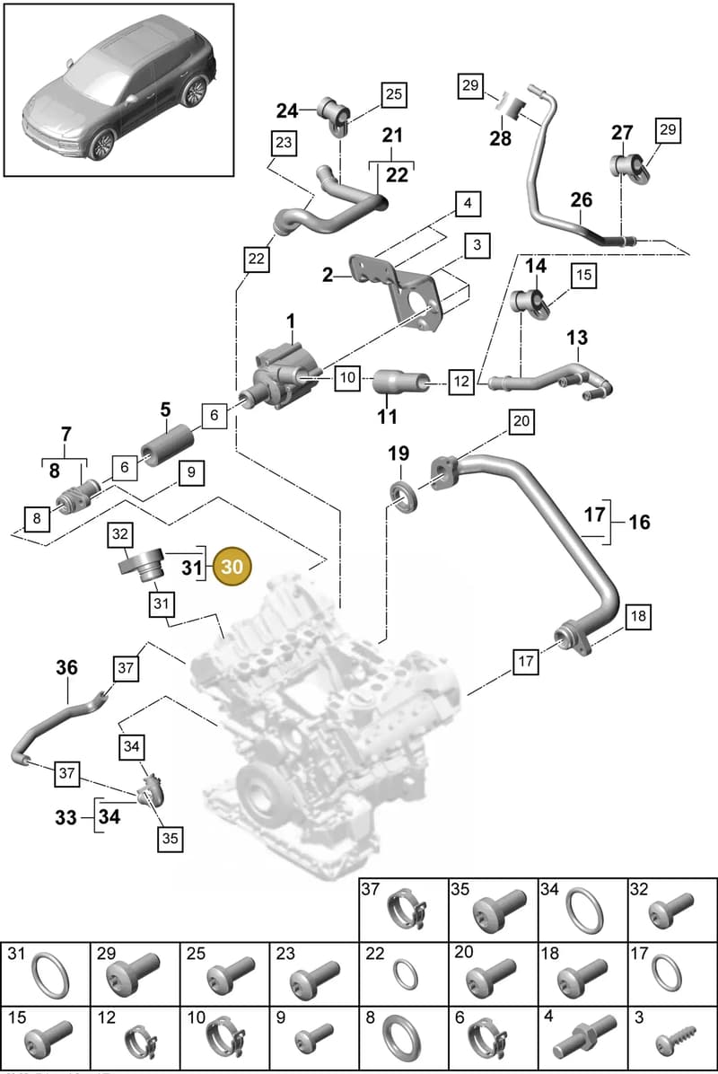PAB12141800 — Porsche Cayenne (2017-2023) diagram p51105030, position 30