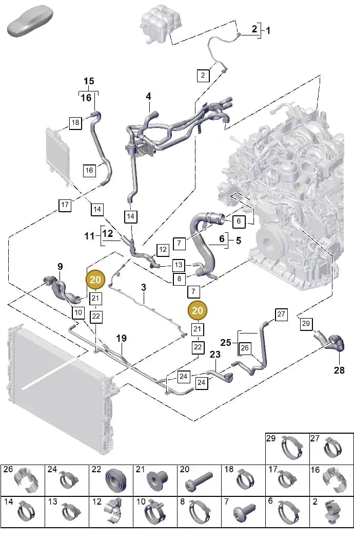 PAB12144405 — Porsche Cayenne Coupe (2023-2023) diagram p60105340, position 20