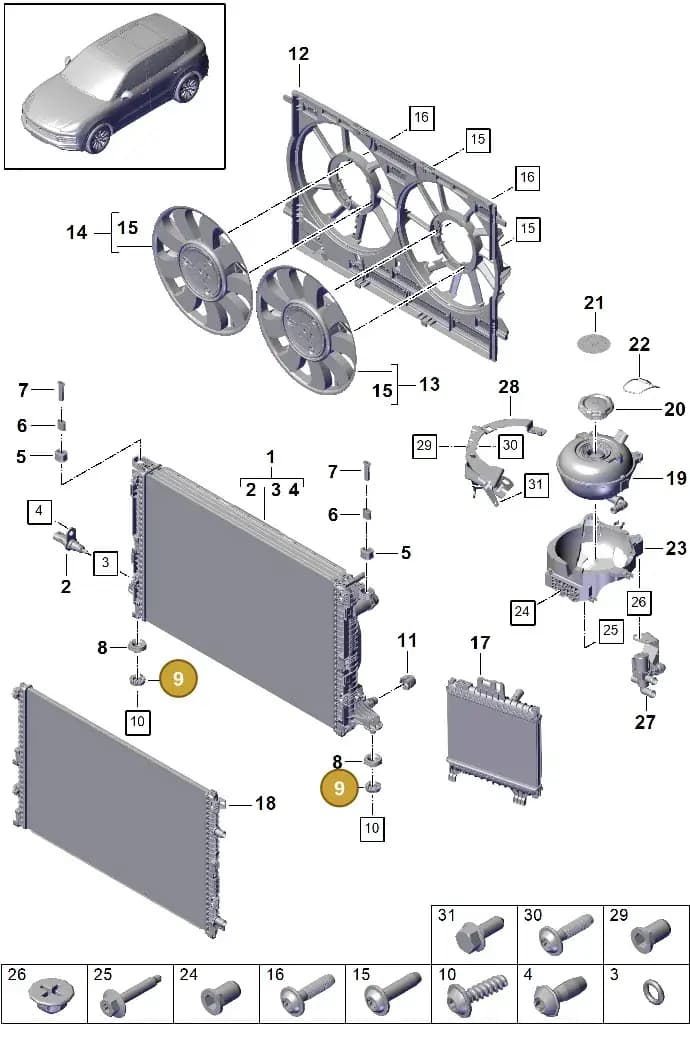 PAB12144700 — Porsche Cayenne (2017-2023) diagram p51105050, position 9