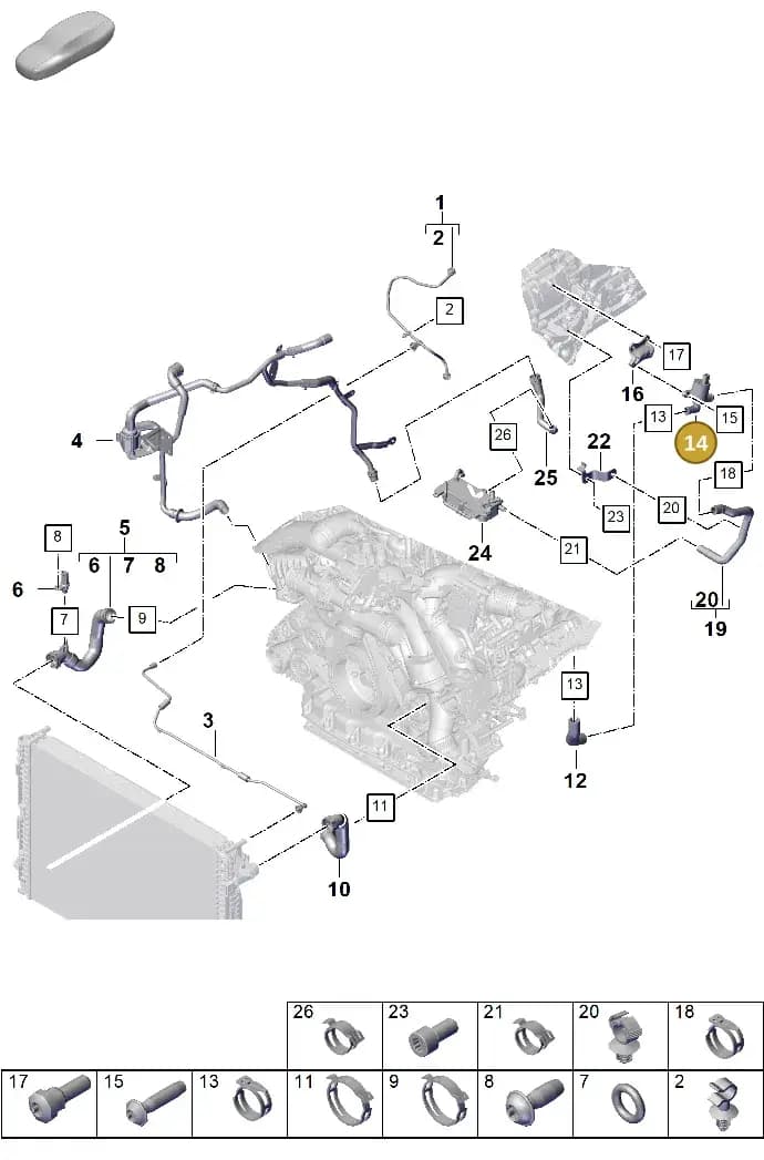 PAB121447 — Porsche Cayenne Coupe (2023-2023) diagram p60105320, position 14