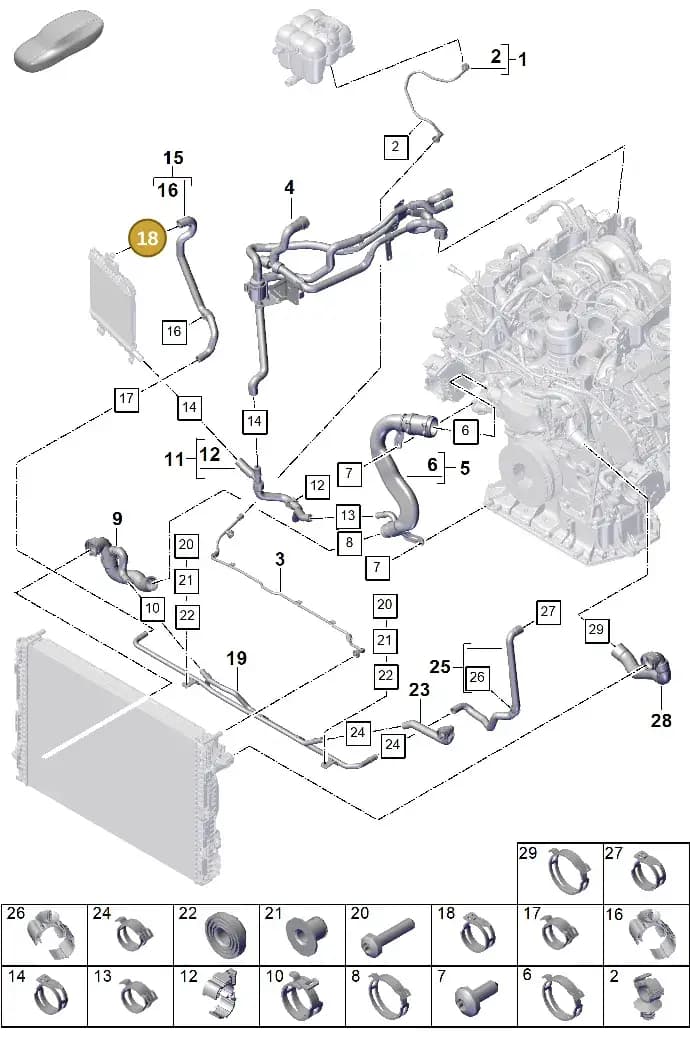 PAB12144910 — Porsche Cayenne Coupe (2023-2023) diagram p60105340, position 18