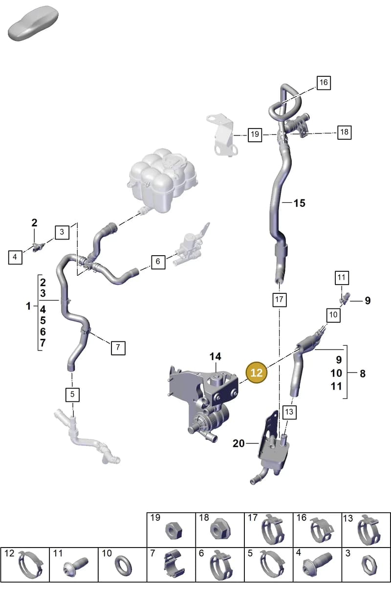 PAB121485B — Porsche Cayenne Coupe (2023-2023) diagram p60105380, position 12