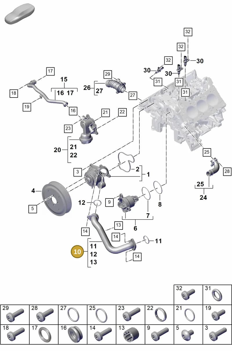 PAB121507 — Porsche Cayenne Coupe (2023-2023) diagram p60105010, position 10