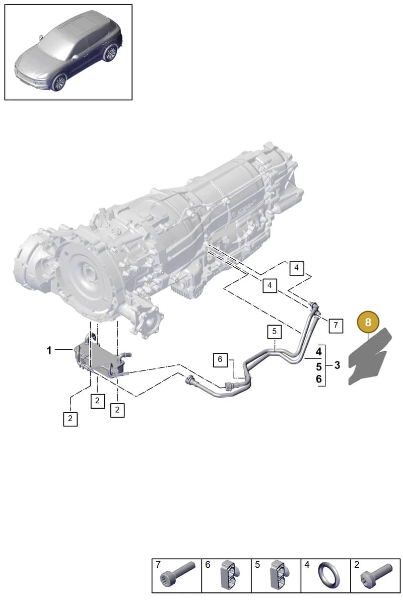 PAB121651A — Porsche Cayenne (2017-2023) diagram p51360020, position 8