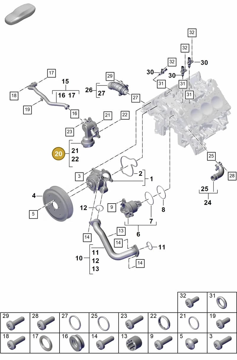 PAB121678A — Porsche Cayenne Coupe (2023-2023) diagram p60105010, position 20