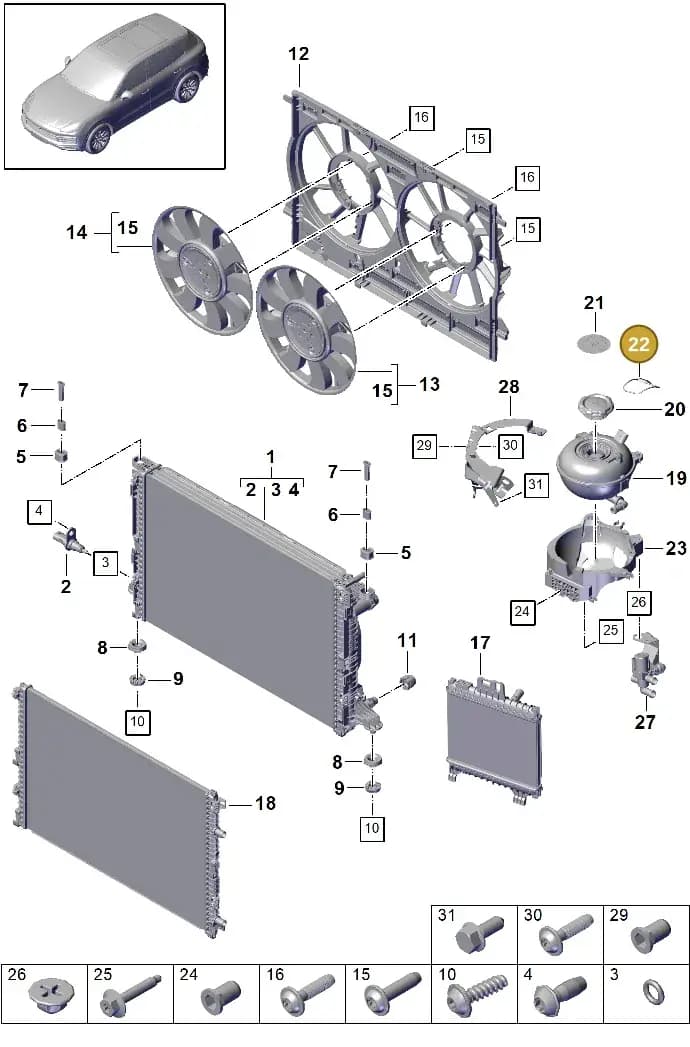 PAB121809 — Porsche Cayenne (2017-2023) diagram p51105050, position 22