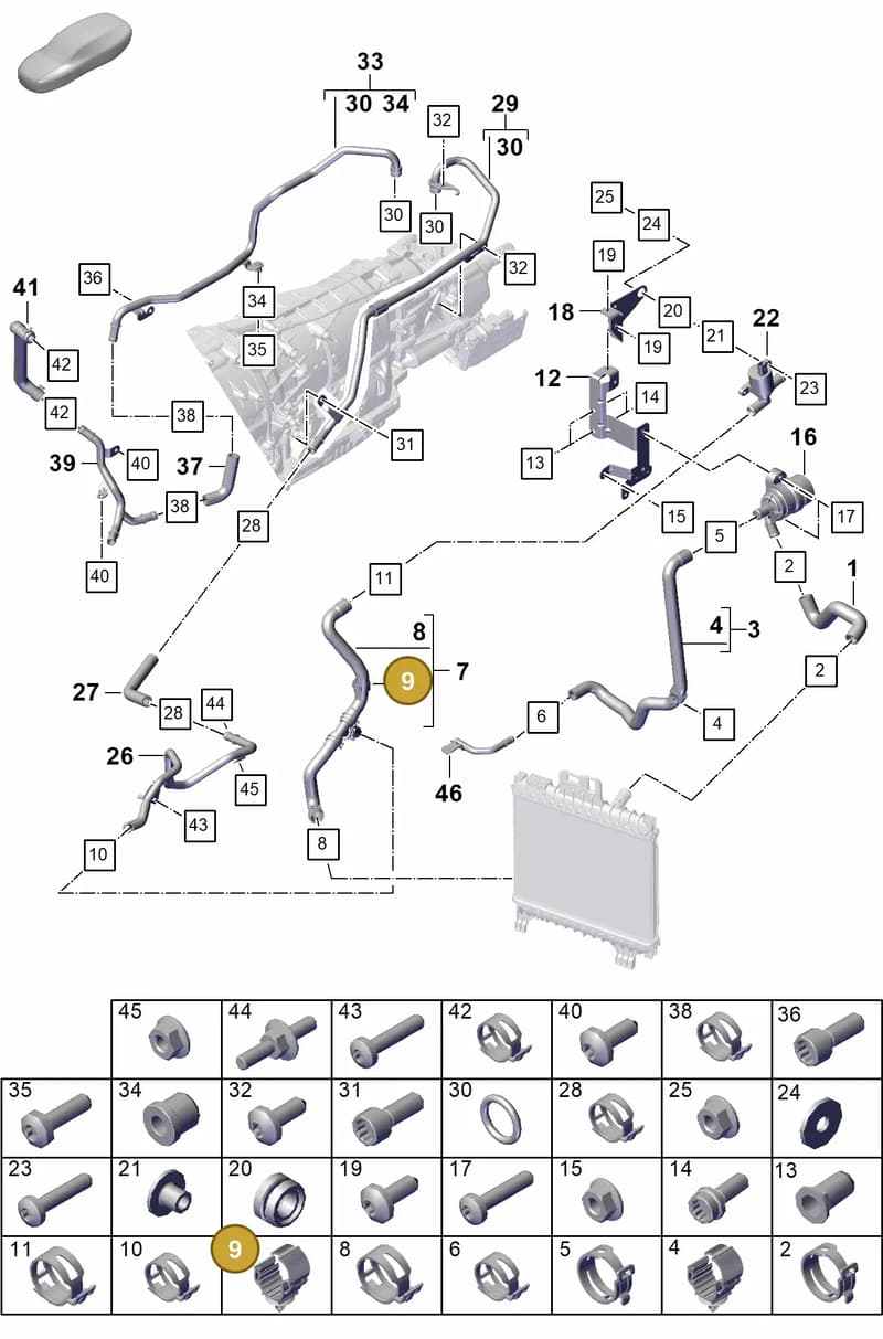 PAB122055 — Porsche Cayenne Coupe (2023-2023) diagram p60105350, position 9