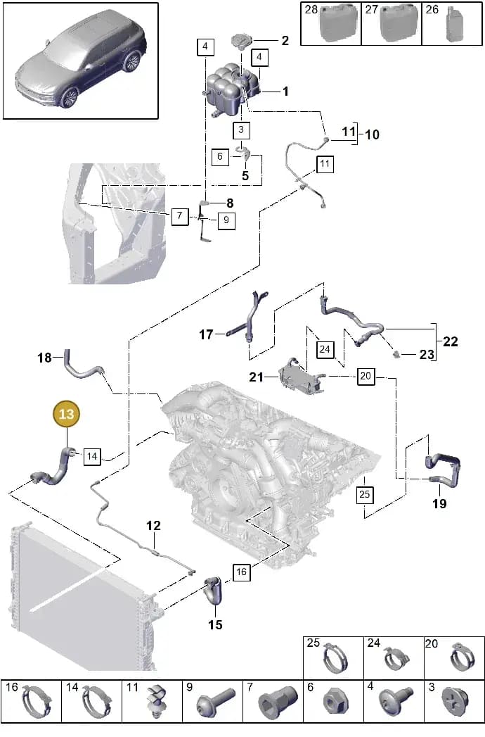PAB122055A — Porsche Cayenne (2017-2023) diagram p51105070, position 13