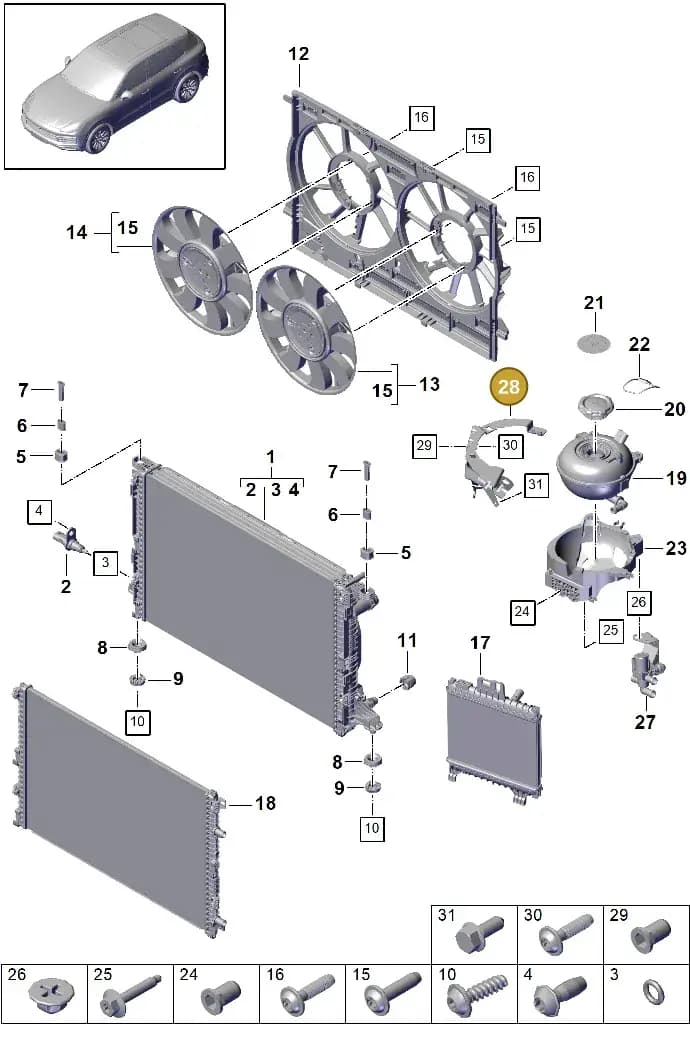 PAB122101C — Porsche Cayenne (2017-2023) diagram p51105050, position 28+32