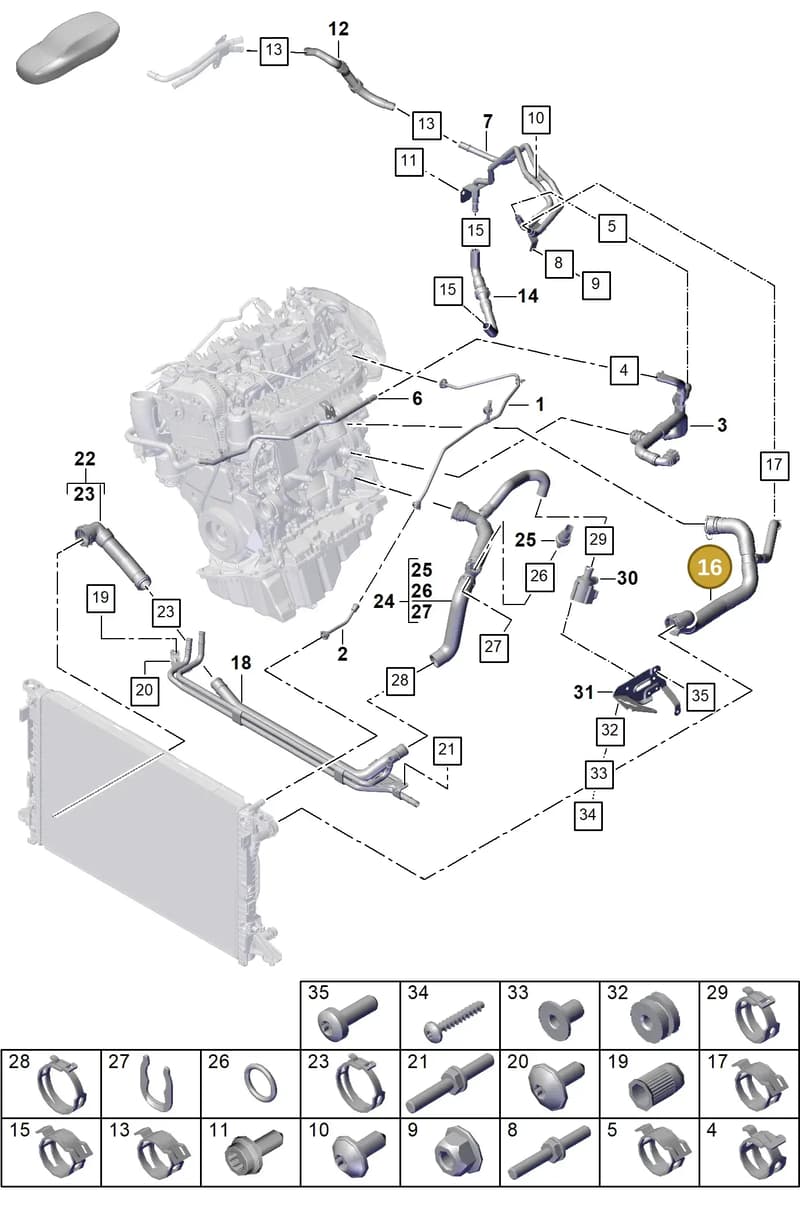 PAB122101D — Porsche Cayenne Coupe (2023-2023) diagram p60105300, position 16