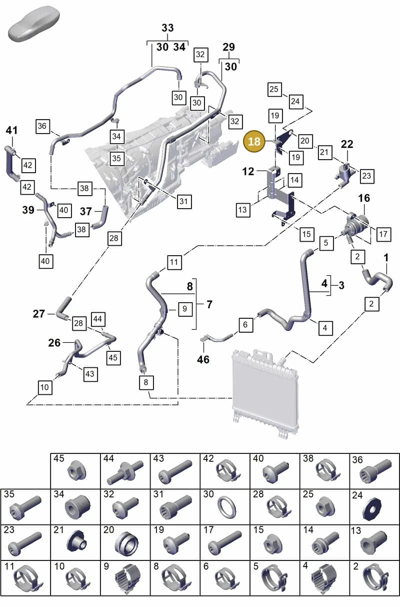 PAB122101E — Porsche Cayenne Coupe (2023-2023) diagram p60105350, position 18