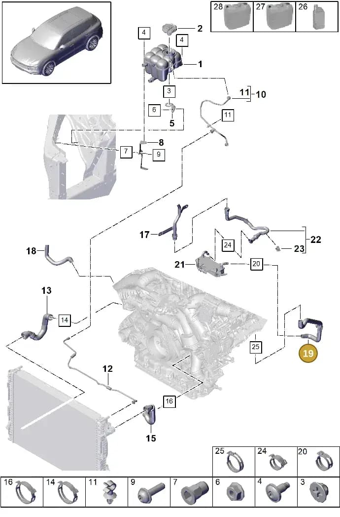PAB122447A — Porsche Cayenne (2017-2023) diagram p51105070, position 19
