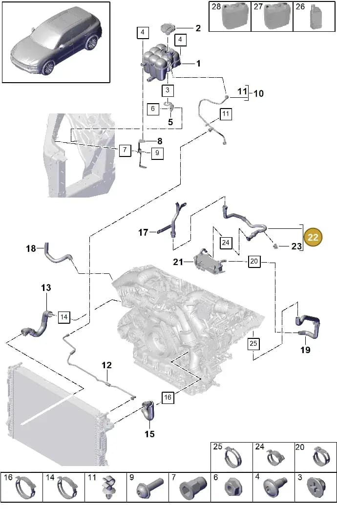 PAB122449 — Porsche Cayenne (2017-2023) diagram p51105070, position 22
