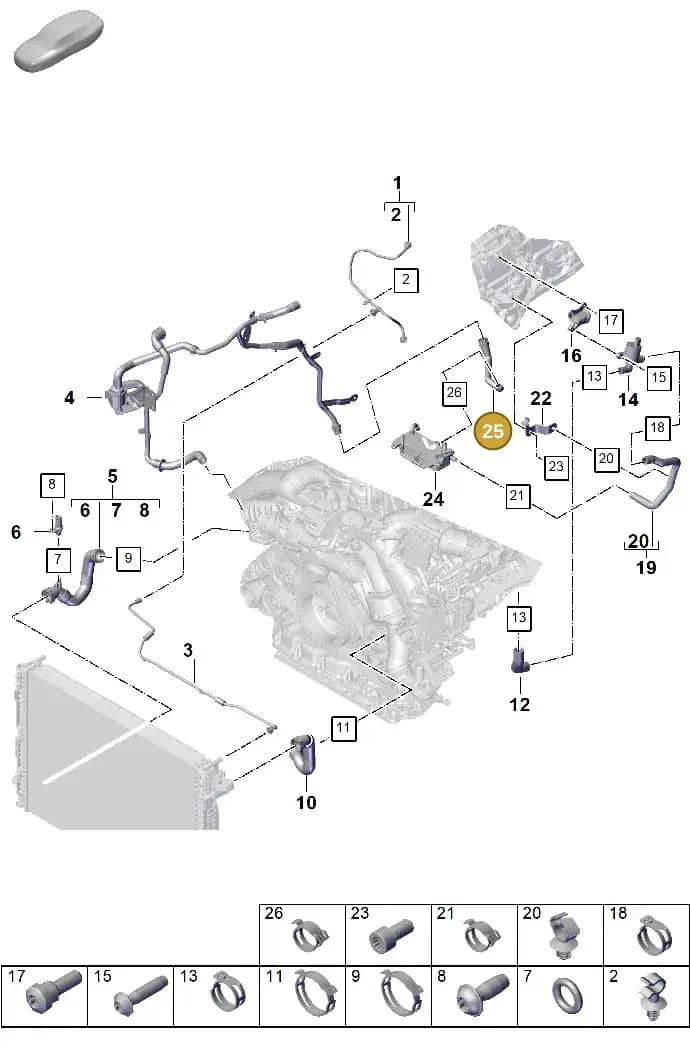 PAB12244900 — Porsche Cayenne Coupe (2023-2023) diagram p60105320, position 25
