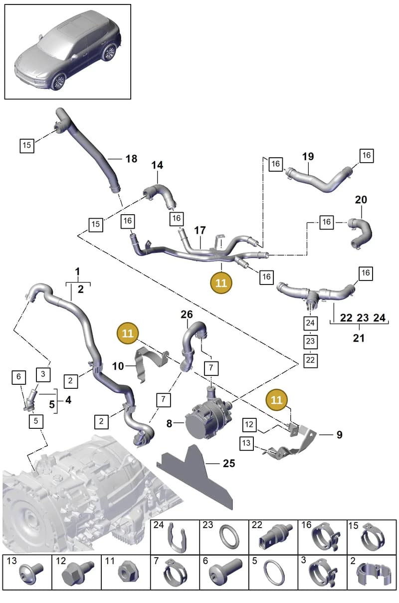PAB122449A — Porsche Cayenne (2017-2023) diagram p51105080, position 11