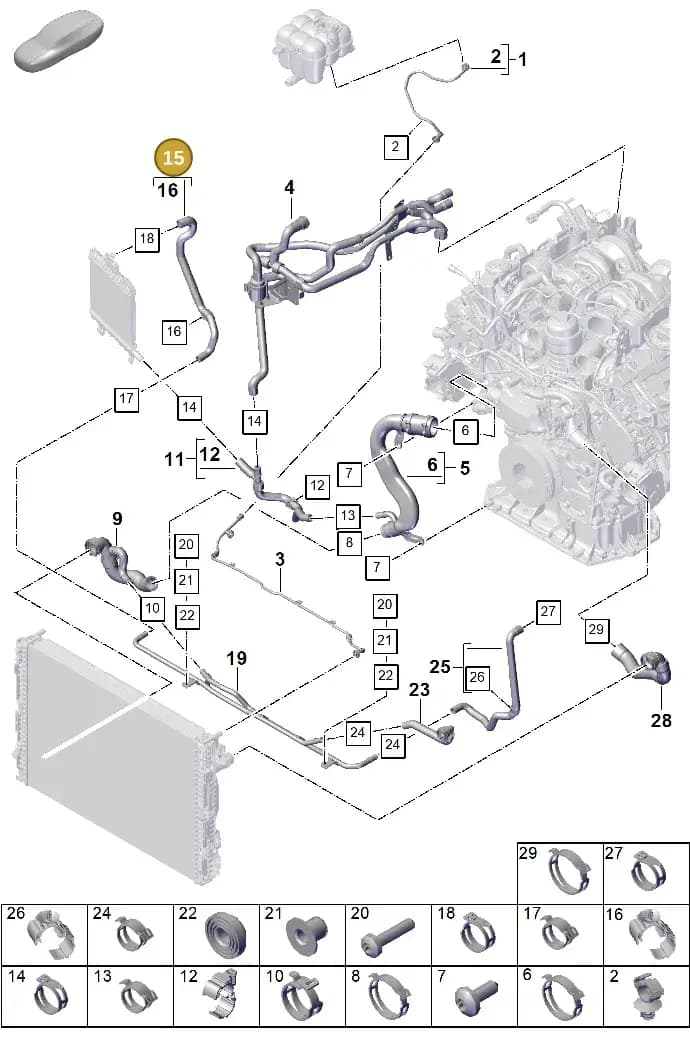 PAB122902A — Porsche Cayenne Coupe (2023-2023) diagram p60105340, position 15