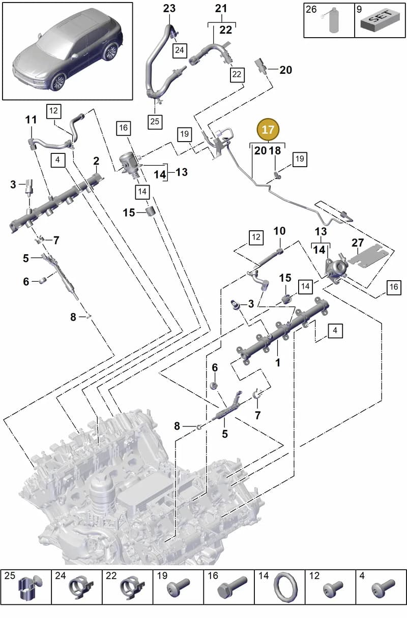 PAB127503A — Porsche Cayenne (2017-2023) diagram p51107000, position 17