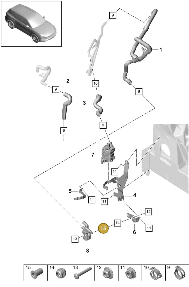 PAB129381 — Porsche Cayenne (2017-2023) diagram p51815310, position 15