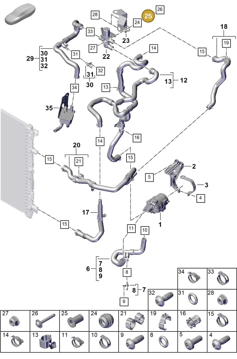 PAB129381 — Porsche Cayenne Coupe (2023-2023) diagram p60105330, position 25
