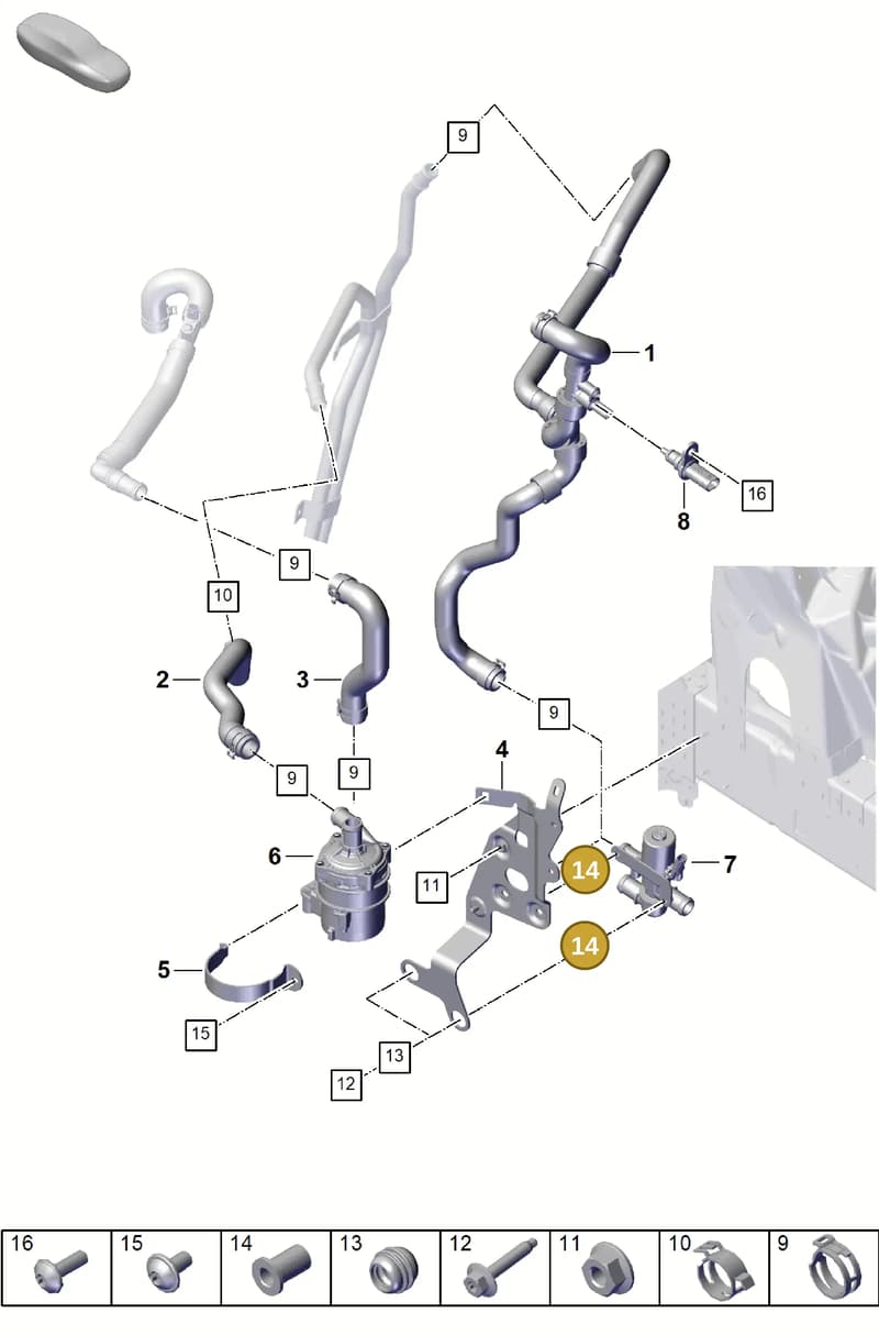 PAB129381 — Porsche Cayenne Coupe (2023-2023) diagram p60815210, position 14