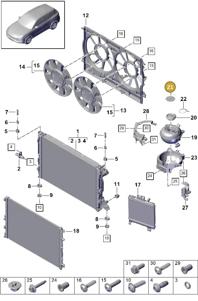 PAB129381A — Porsche Cayenne (2017-2023) diagram p51105050, position 21+42