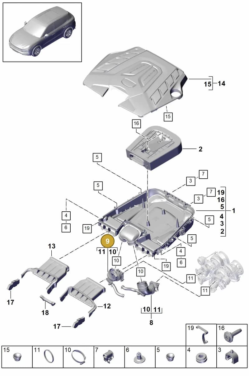 PAB12960601 — Porsche Cayenne (2017-2023) diagram p51106000, position 9