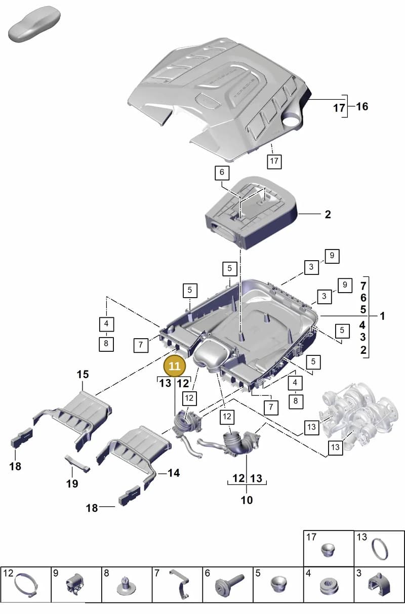 PAB129606A — Porsche Cayenne Coupe (2023-2023) diagram p60106020, position 11