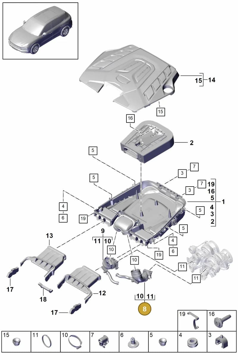 PAB129609A — Porsche Cayenne (2017-2023) diagram p51106000, position 8