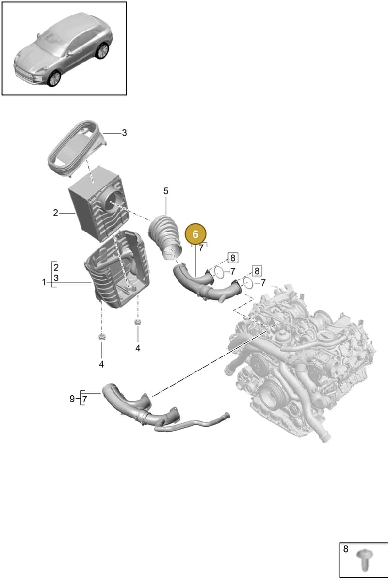 PAB129666 — Porsche Macan (2018-2022) diagram p52106000, position 6