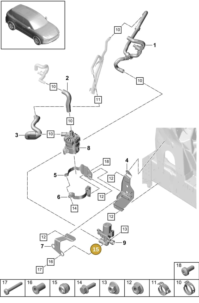 PAB129669 — Porsche Cayenne (2017-2023) diagram p51815300, position 15