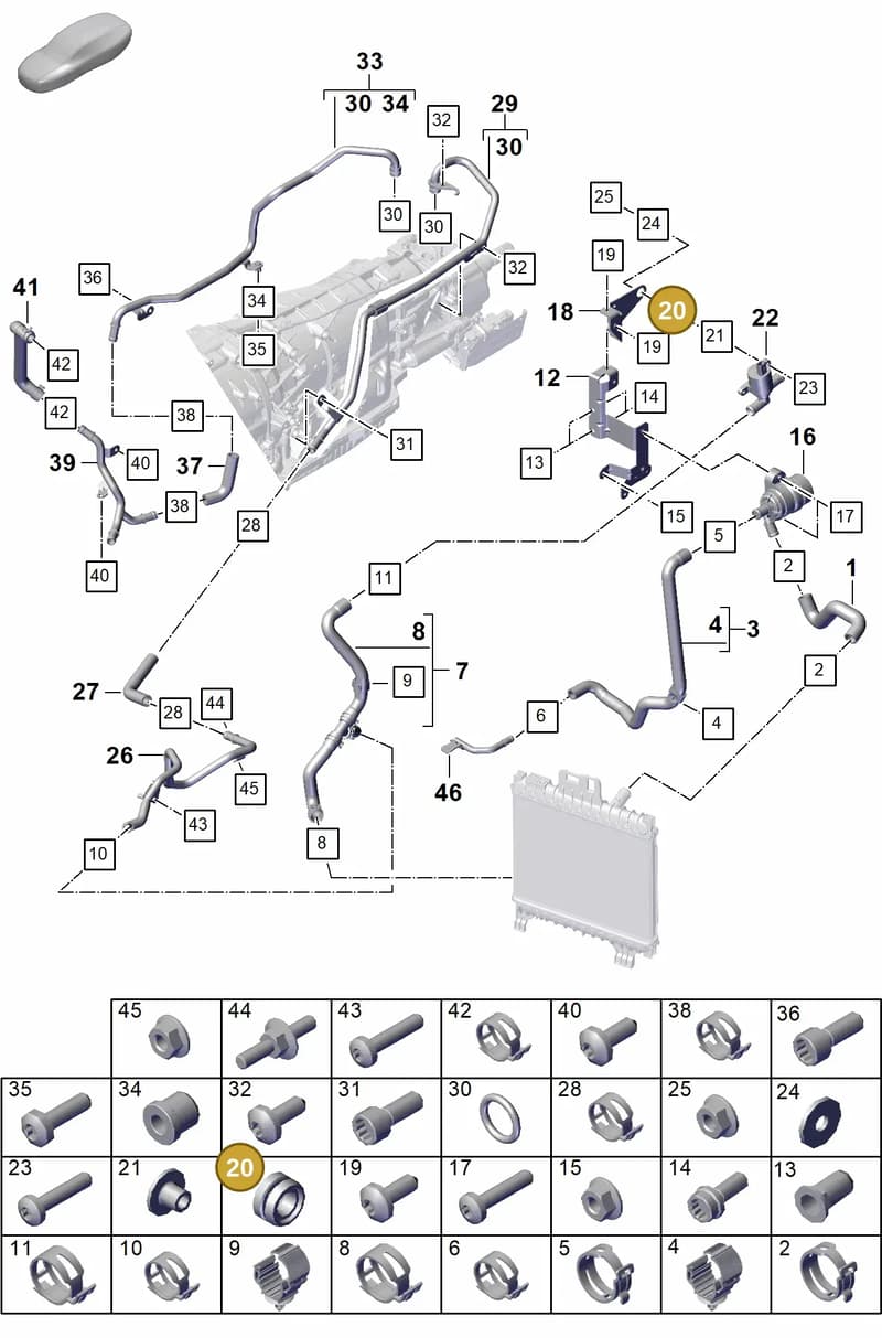 PAB129669A — Porsche Cayenne Coupe (2023-2023) diagram p60105350, position 20