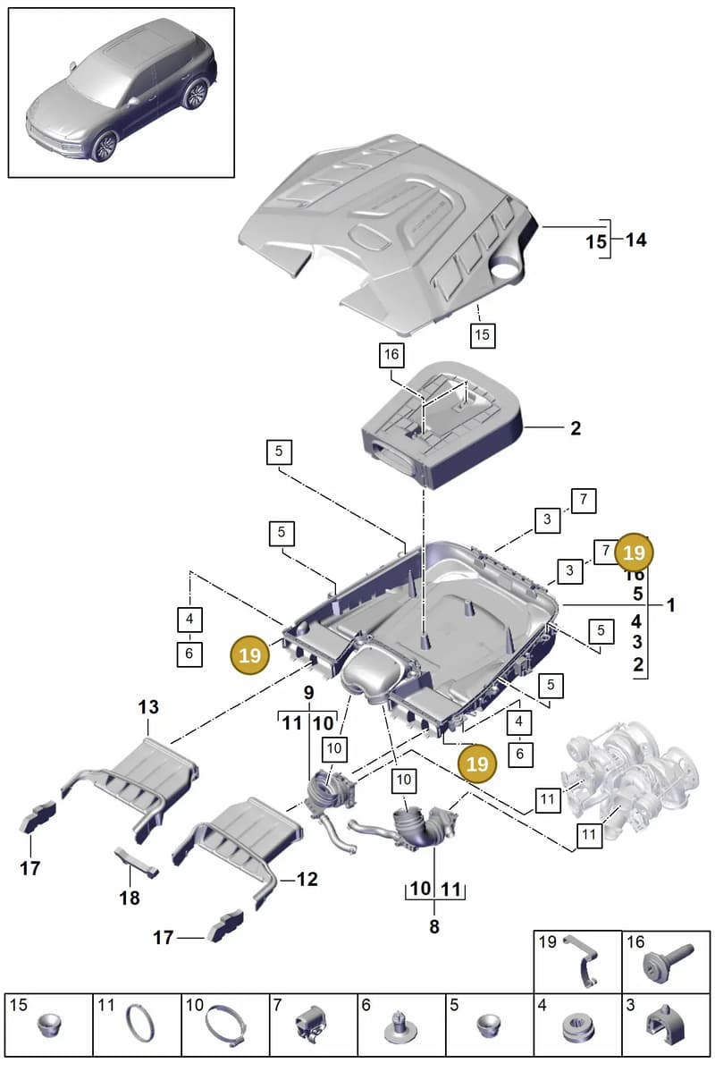 PAB129797A — Porsche Cayenne (2017-2023) diagram p51106000, position 19+21