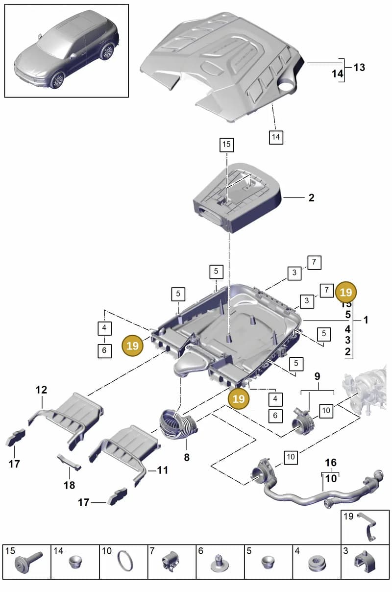 PAB129797A — Porsche Cayenne (2017-2023) diagram p51106010, position 19