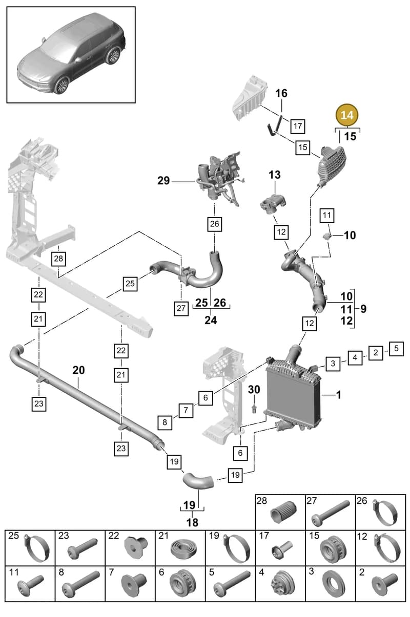 PAB129955 — Porsche Cayenne (2017-2023) diagram p51107080, position 14