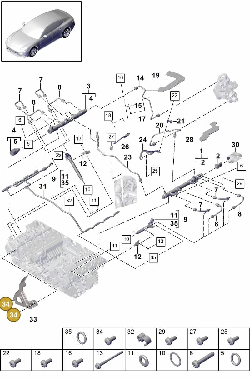 PAB130297 — Porsche Panamera (2016-2020) diagram p49107010, position 34