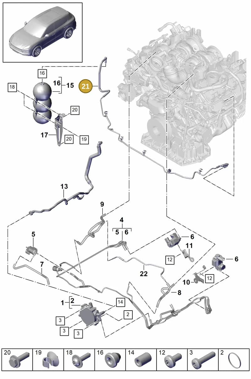 PAB131051 — Porsche Cayenne (2017-2023) diagram p51108000, position 21