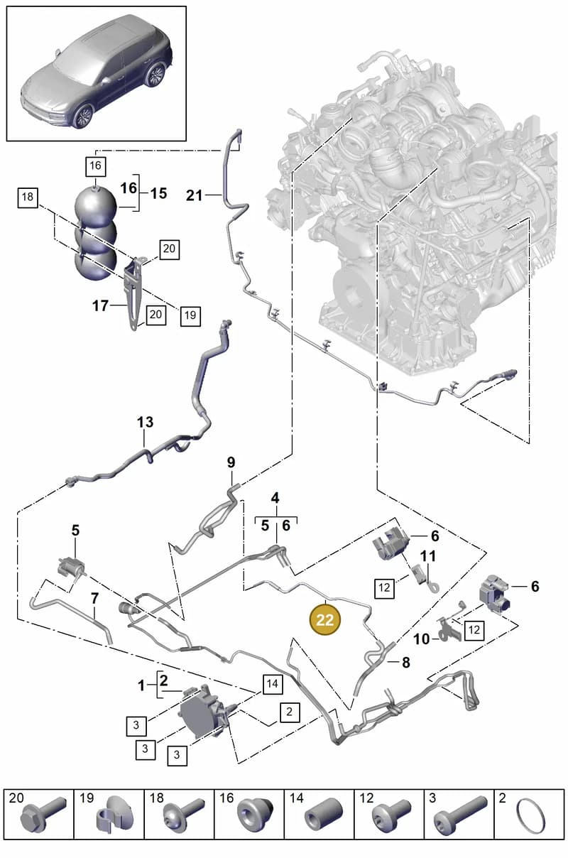 PAB131051A — Porsche Cayenne (2017-2023) diagram p51108000, position 22