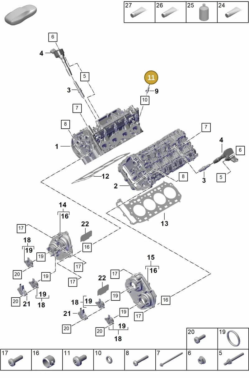 PAB131120 — Porsche Cayenne Coupe (2023-2023) diagram p60103030, position 11