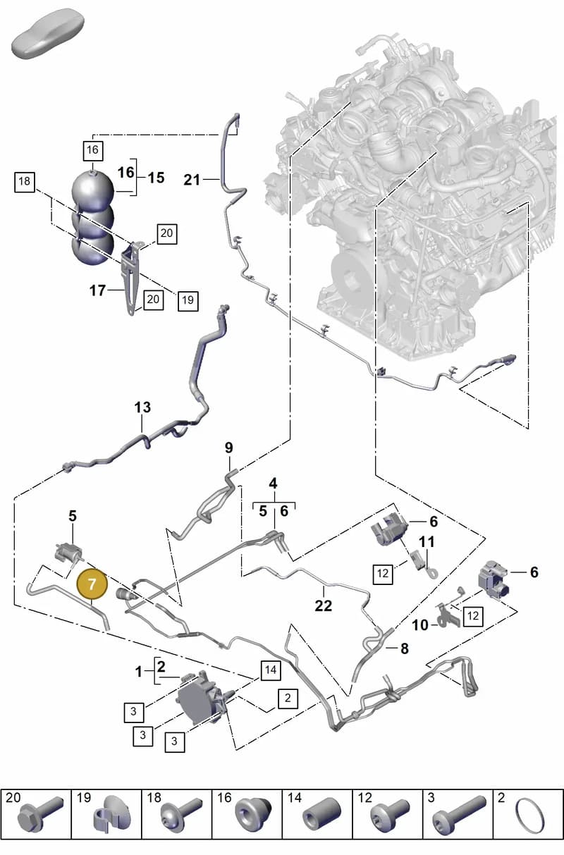 PAB13117900 — Porsche Cayenne Coupe (2023-2023) diagram p60107410, position 7