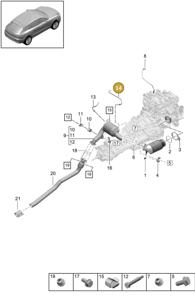PAB131205A — Porsche Macan (2018-2022) diagram p52202271, position 14