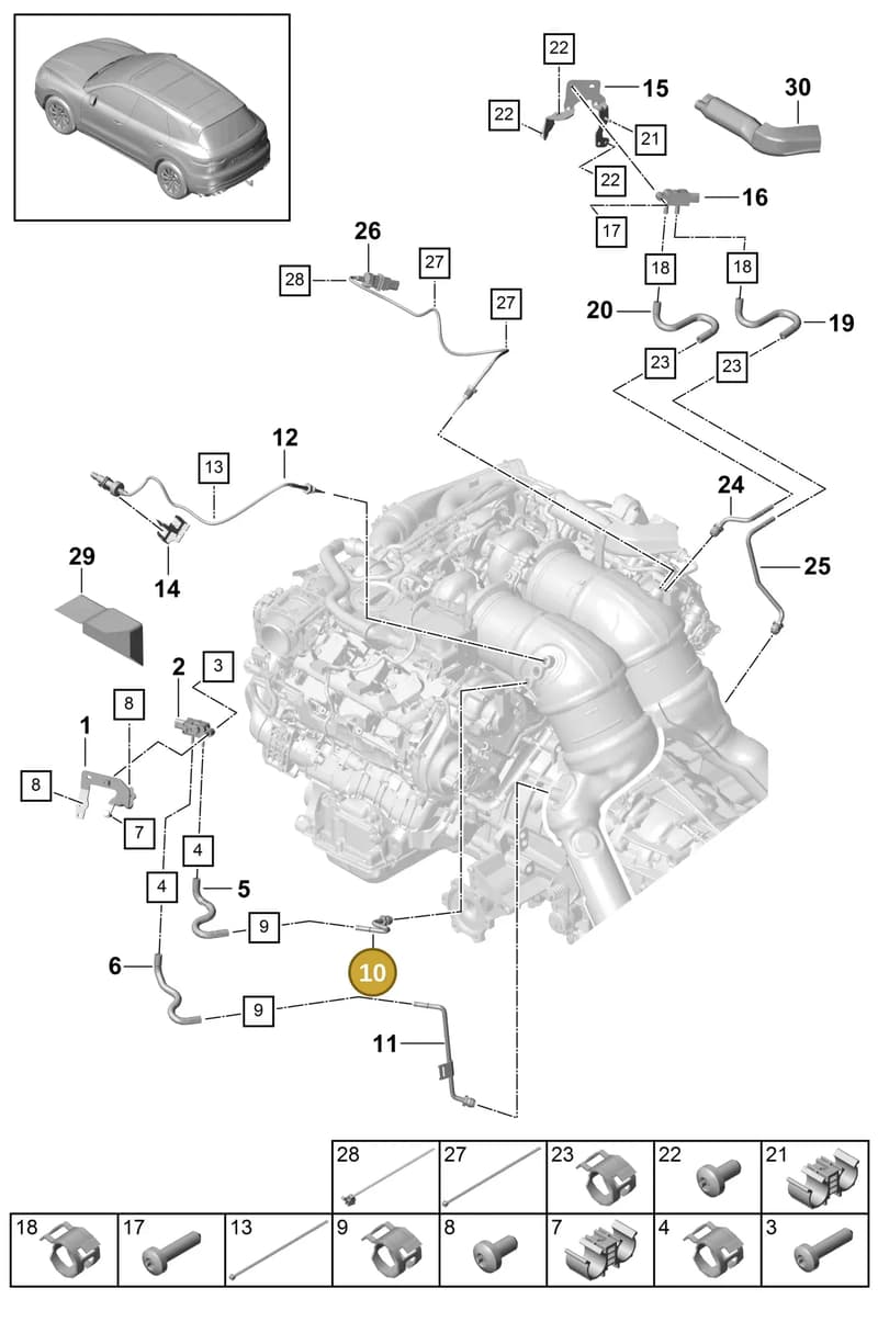 PAB131205H — Porsche Cayenne (2017-2023) diagram p51202210, position 10