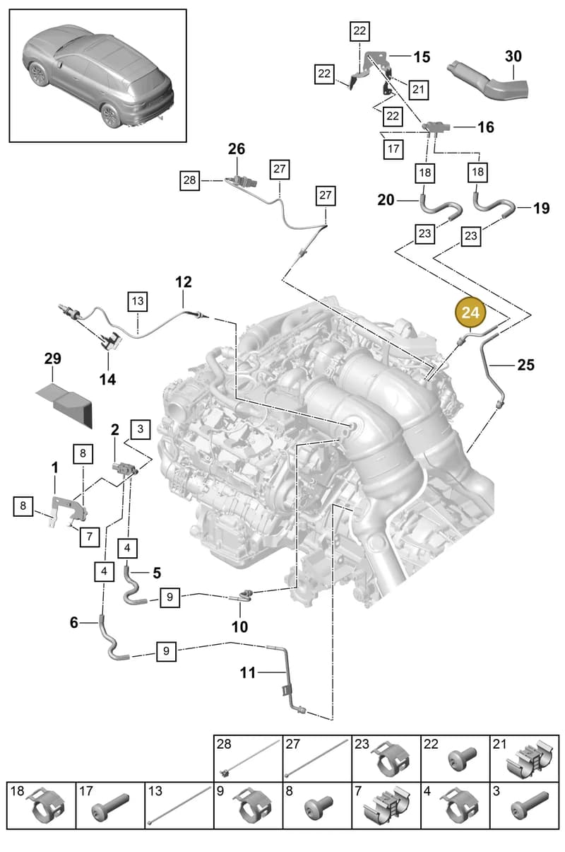 PAB131205K — Porsche Cayenne (2017-2023) diagram p51202210, position 24