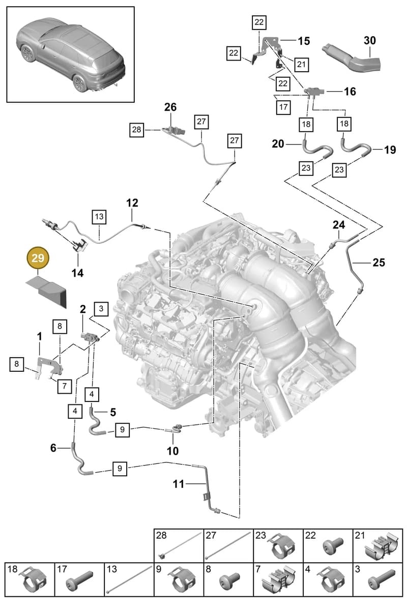 PAB131531B — Porsche Cayenne (2017-2023) diagram p51202210, position 29